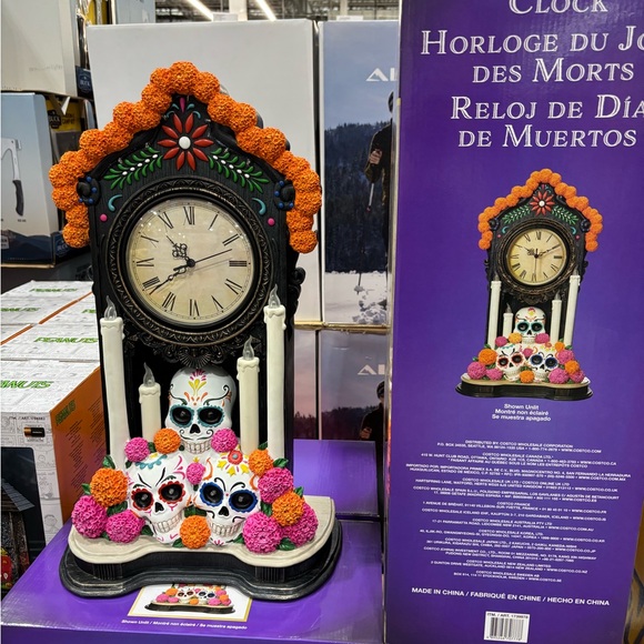 NEW Day of The Dead Clock with Lights - Picture 1 of 2